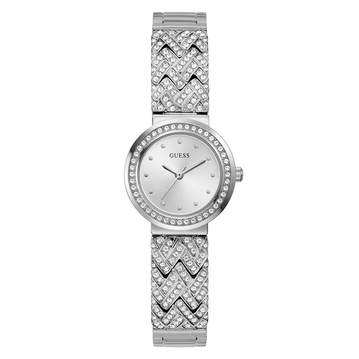 Womens GUESS Watches® Silver Case Stainless Steel Watch...
