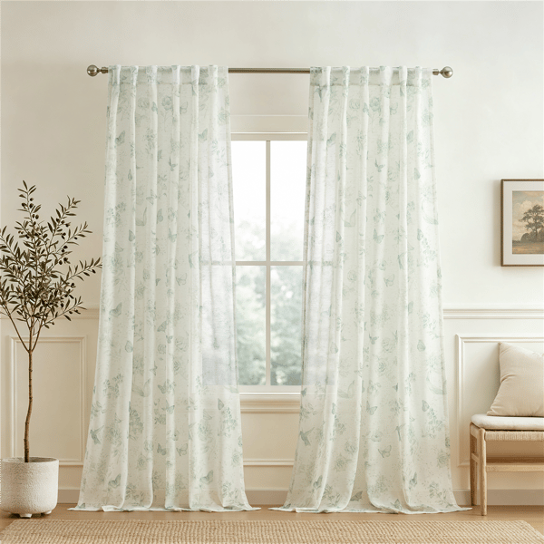 Lenox(R) Butterfly Meadow Toile Window Curtain Panel - image 