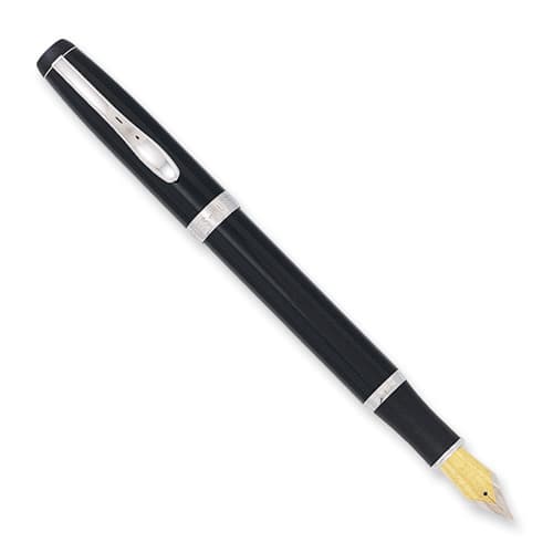 Charles Hubert Silver-Tone & Black Fountain Pen - image 