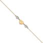 Gold Classics&#40;tm&#41; 14kt. Gold-Two-Tone Puffed Hearts MOM 9in. Anklet - image 1