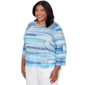 Plus Size Alfred Dunner Classics 3/4 Sleeve Brushstroke Blouse - image 3