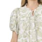 Womens Cece Short Elbow Sleeve Ruffle Neck Paisley Blouse - image 3
