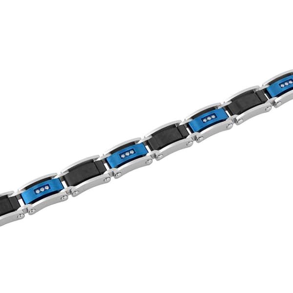 Mens Nova Star&#174; Forged 1/10ctw. Lab Grown Diamond Link Bracelet