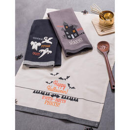 DII® Halloween Embroidered Kitchen Towels &amp; Table Runner Set Of 3