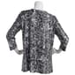 Womens Emily Daniels 3/4 Sleeve Foil Floral Bar Neck Blouse - image 2