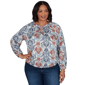 Plus Size Skyes the Limit Urban Heirloom Tie Neck Damask Blouse - image 1