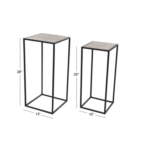 9th & Pike&#174; Black Metal Contemporary Accent Table - Set of 2