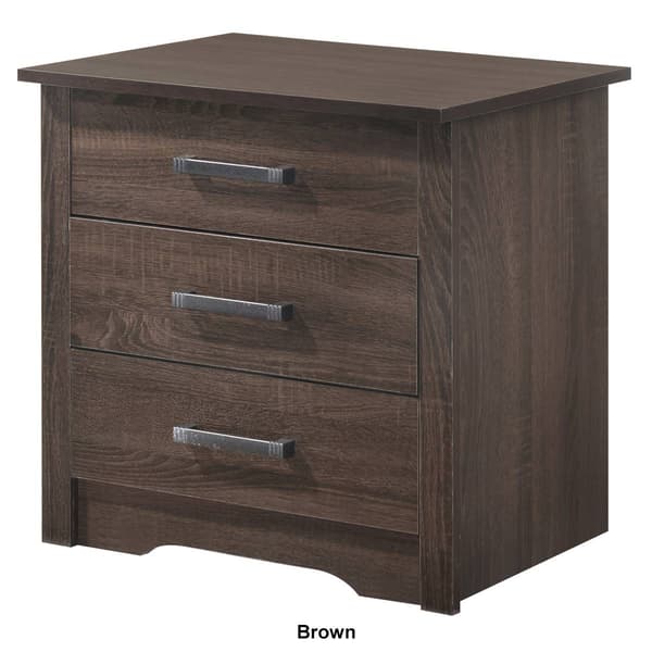 Passion Furniture Hudson 3-Drawer Nightstand