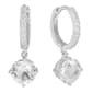 Athra 15mm Silver Plated Hoop Earrings with Crystal Drop - image 1