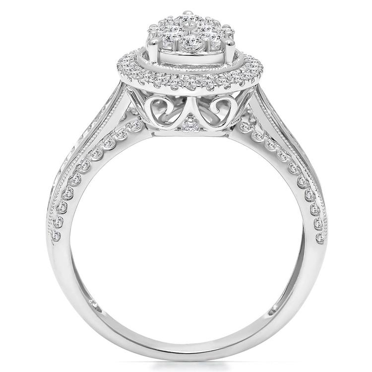 Diamond Classics™ White Gold 1ctw. Diamond Cluster Bridal Ring