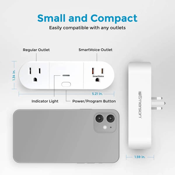 Emerson Smartvoice Dual Outlet Plug