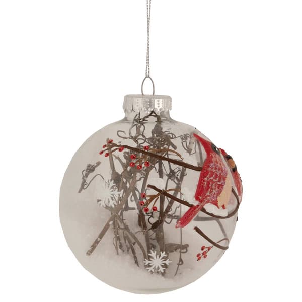 Northlight Seasonal 4in. Cardinals Glass Ball Christmas Ornament