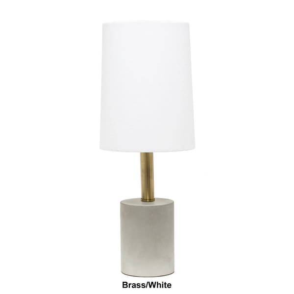 Lalia Home Organix Antique Brass Concrete Linen Shade Table Lamp