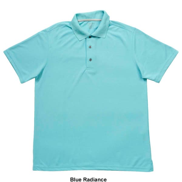 Mens Architect&#174; Solid Mesh Stitch Short Sleeve Golf Polo