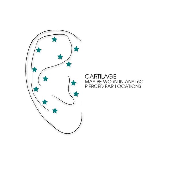 16-Gauge Surgical Steel Jeweled Flower Tragus