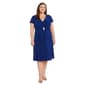 Plus Size R&M Richards Short Sleeve V-Neck Rhinestone Trim Dress - image 1