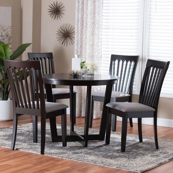 Baxton Studio Nellie Modern Dark Brown Wood 5pc. Dining Set