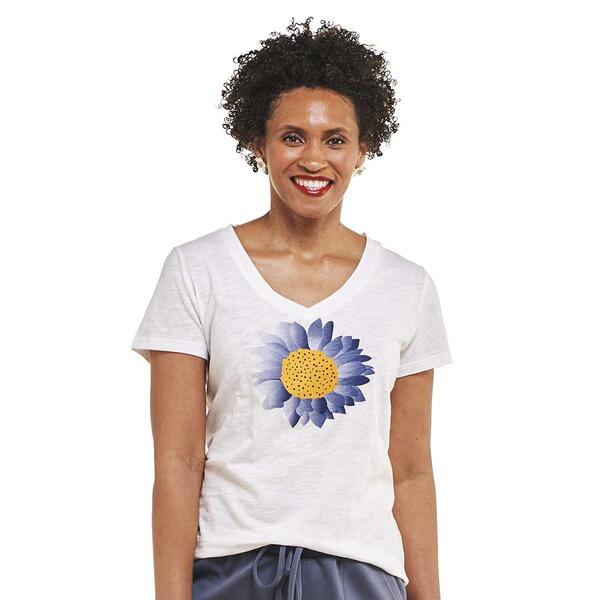 Womens Mountain Ridge Short Sleeve Sunflower Graphic Tee - image 