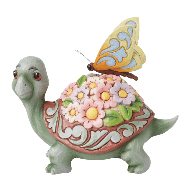 Jim Shore Heartwood Creek Turtle Flowers and Butterfly Figurine