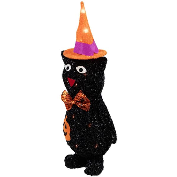 Northlight Seasonal 24in. Black Cat in Witch's Hat Yard Decor