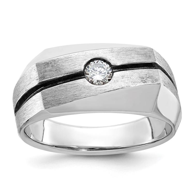Mens Gentlemens Classics(tm) 14kt. White Gold 1/5ctw. Diamond Ring