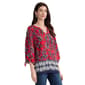 Womens Jones New York 3/4 Tie Sleeve Split Neck Leaf Blouse - image 3