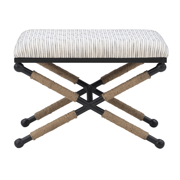 Linon Home Decor Ashburn Campaign Accent Striped Stool