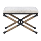 Linon Home Decor Ashburn Campaign Accent Striped Stool - image 2