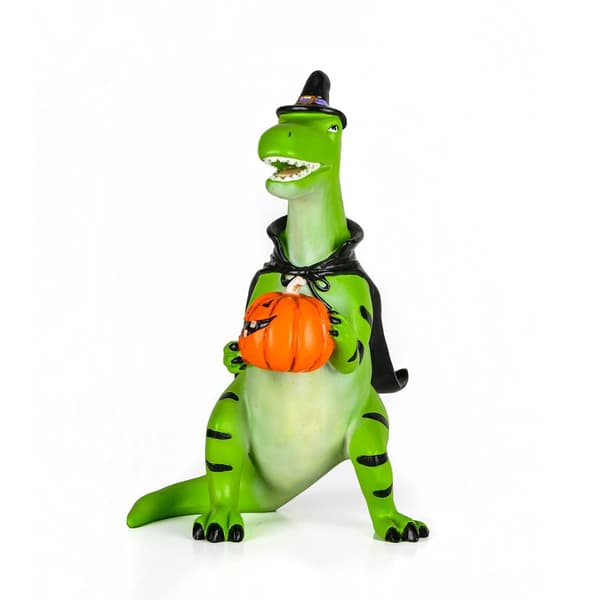 National Tree 10in. Halloween Green Dinosaur Tabletop Decor