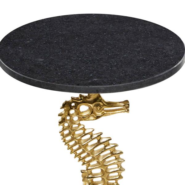 9th & Pike® Gold Aluminum Coastal Accent Table