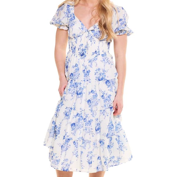Juniors Crystal Doll Floral Sweetheart Maxi Dress