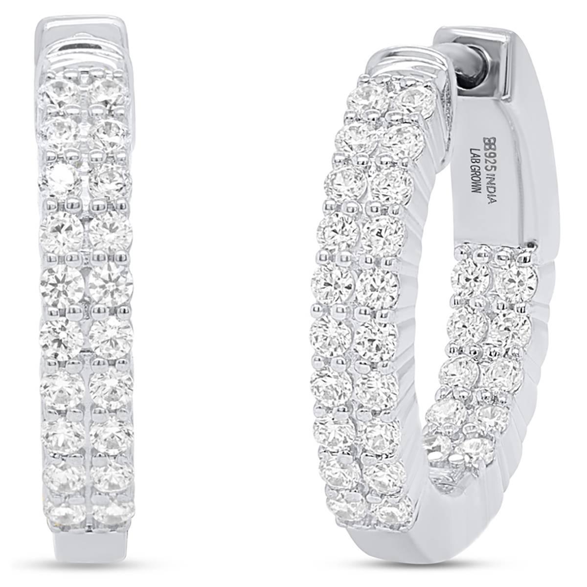 Nova Star® Sterling Silver Lab Grown Diamond Earrings
