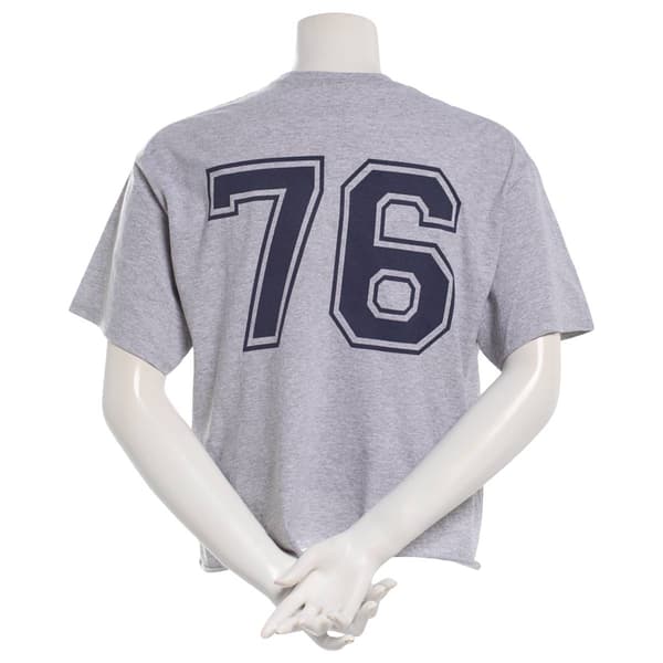 Juniors Hybrid USA Flag Front 76 Back Screen Raw Hem Tee