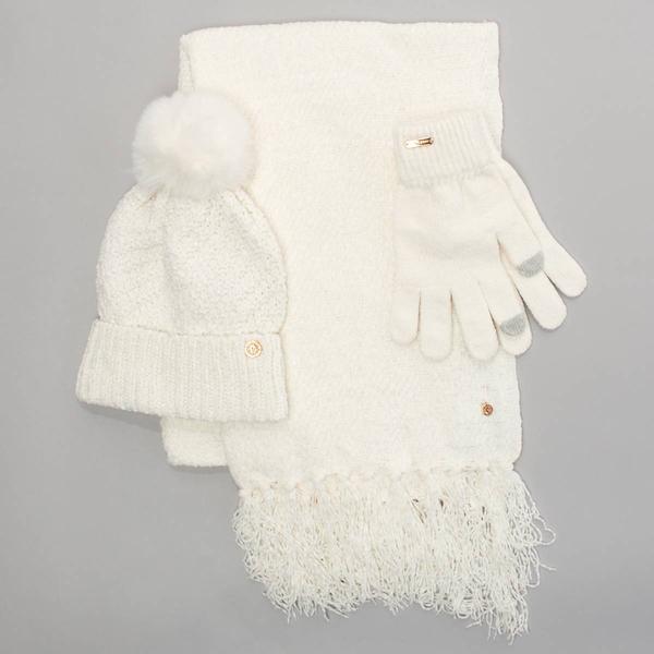 Womens Anne Klein Solid & Shine 3pc Winter Set - image 
