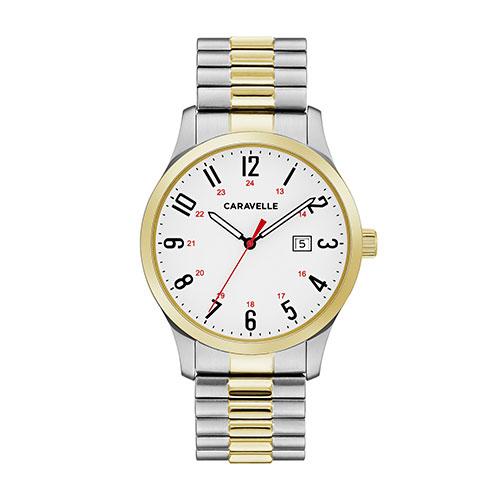 Mens Caravelle Two-Tone Expansion Easy Reader Watch - 45B147