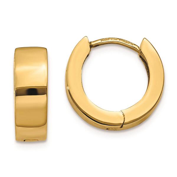 Gold Classics&#40;tm&#41; 14kt. 13mm Hinged Hoop Earrings - image 