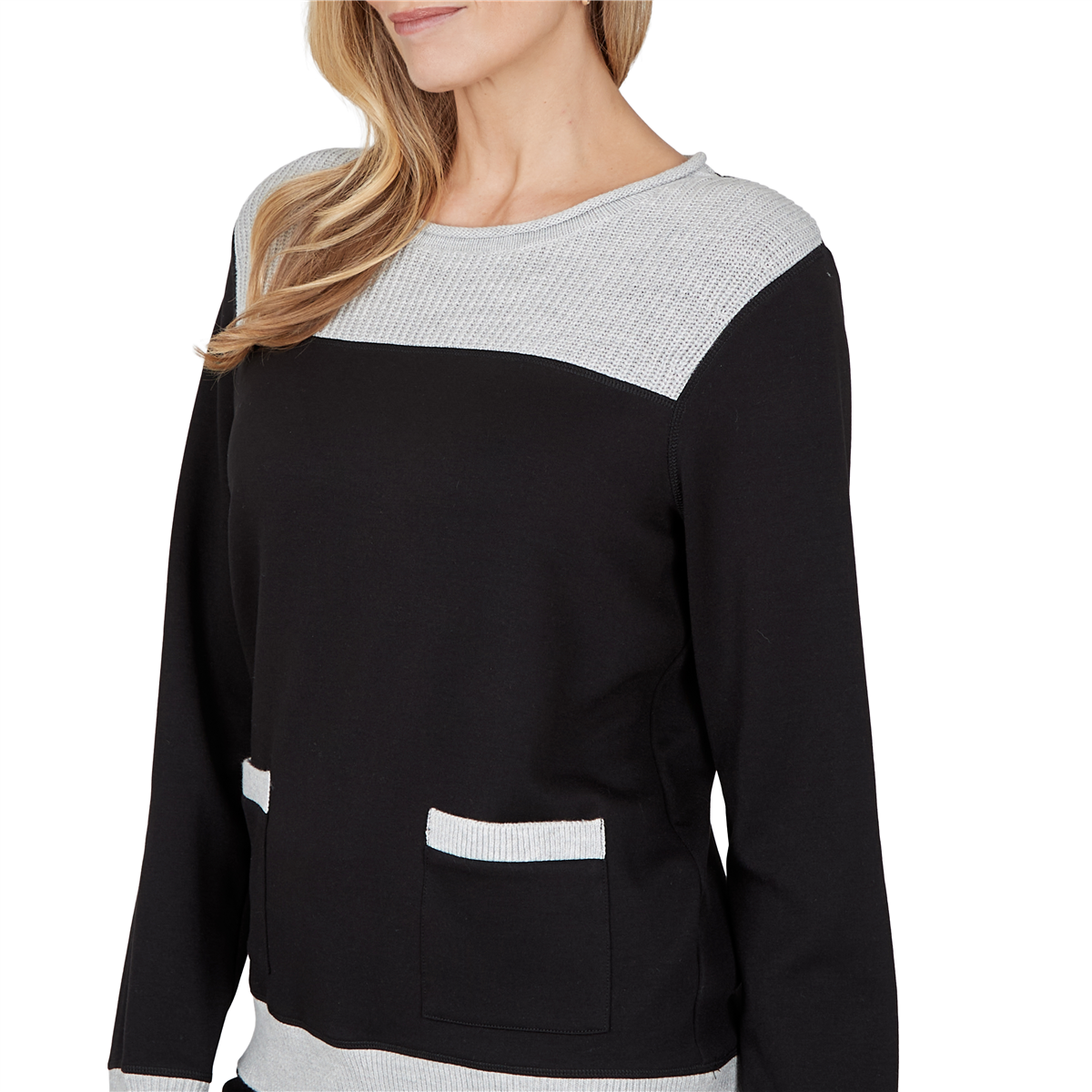 Womens Alfred Dunner Weekend Warrior Color Block Sweater
