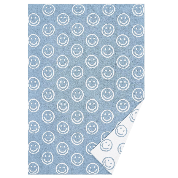 Truly Soft Cozy Smiley Reversible Throw Blanket
