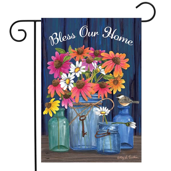 Briarwood Lane Bless Our Home Mason Jar Garden Flag - image 