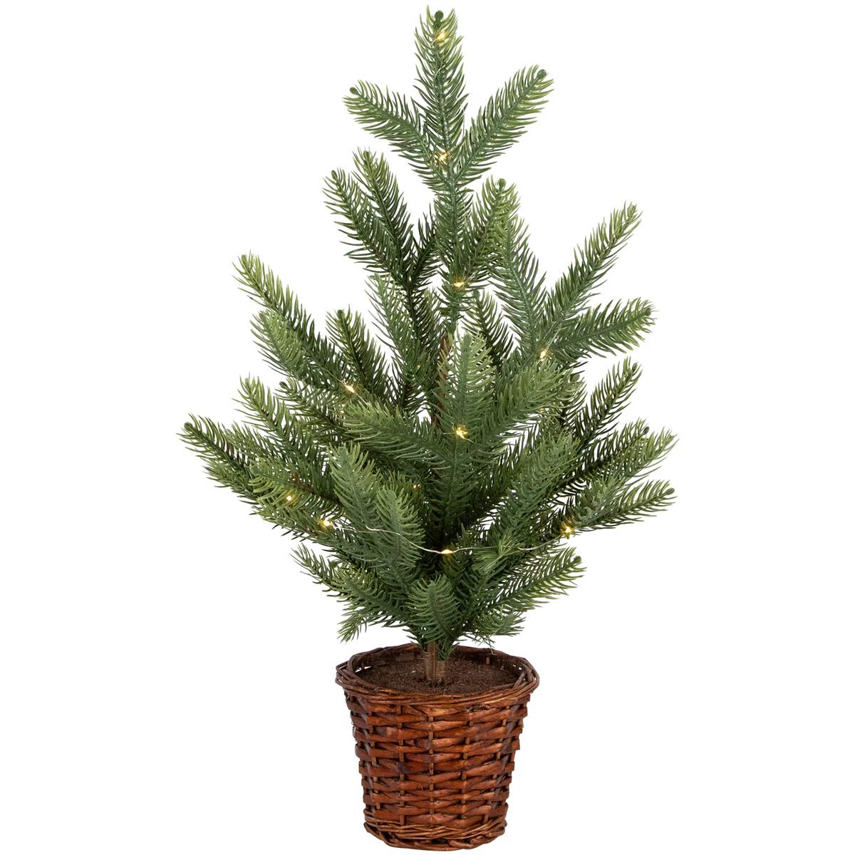 Northlight 20in. Pre-Lit Pine Christmas Tree with Basket Base