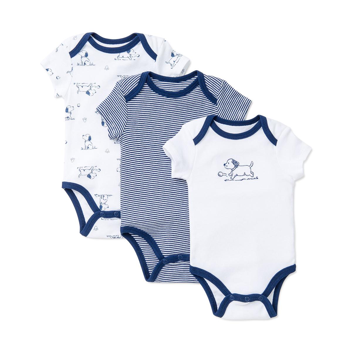 Baby Boy (NB-9M) Little Me® Puppy Toile 3pk. Bodysuits