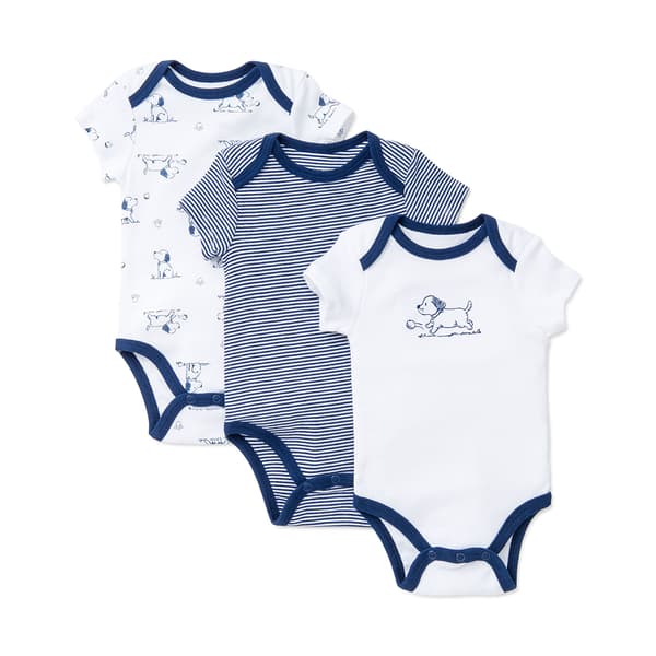Baby Girl &#40;NB-9M&#41; Little Me Puppy Toile 3pk. Bodysuits - image 