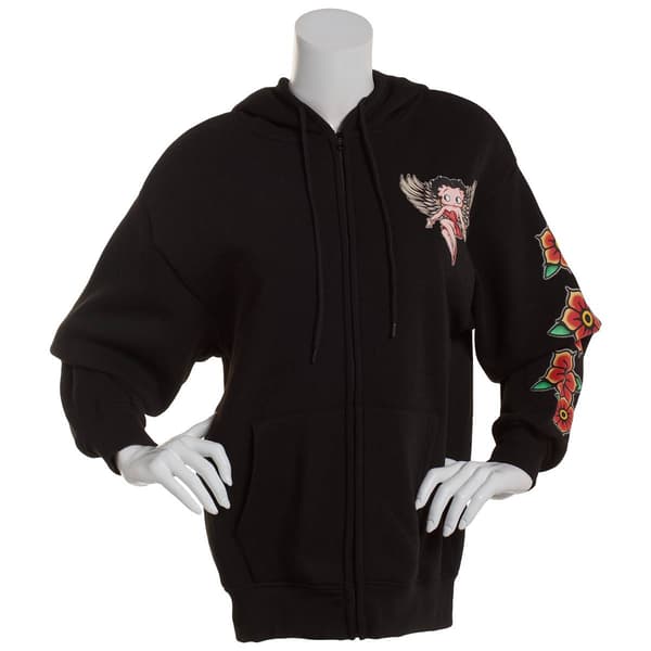 Juniors Betty Boop&#40;tm&#41; Attitude is Everything Full Zip Hoodie - image 