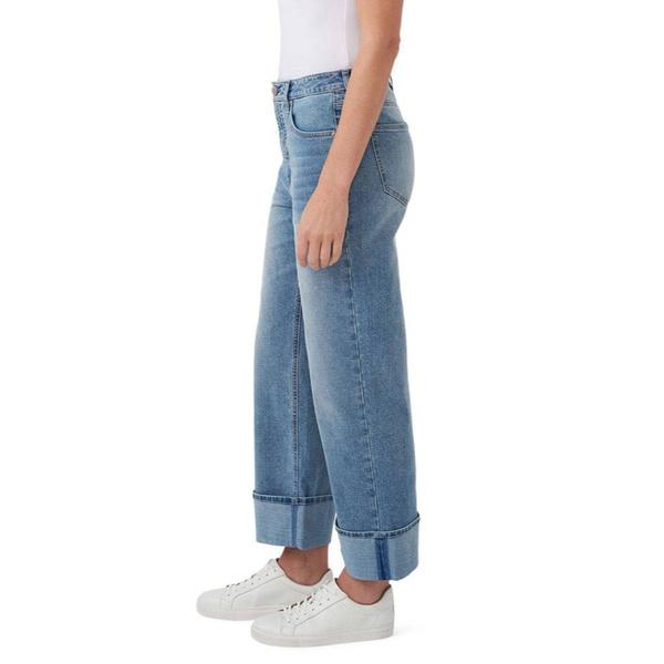 Womens Seven7 Baggy Cuffed Wide Leg Jeans