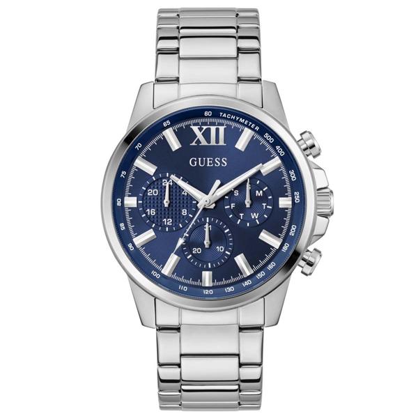 Mens Guess Silver-Tone Multi Function Dial Watch - GW0900G4 - image 