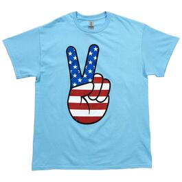 Mens Short Sleeve Peace Sign Graphic Tee