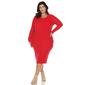 Plus Size White Mark Long Sleeve Rib Midi Sweater Dress - image 1