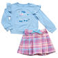 Toddler Girl Kids Headquarters Poodle Top & Plaid Skirt  Set - image 1