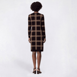 Womens Nina Leonard Long Sleeve Plaid Two In One Sweater Dress