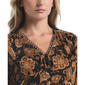 Womens Rafaella® Long Puff Sleeve V-Neck Paisley Blouse - image 4